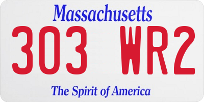 MA license plate 303WR2