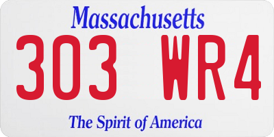 MA license plate 303WR4