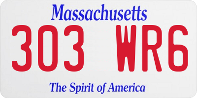 MA license plate 303WR6