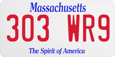 MA license plate 303WR9