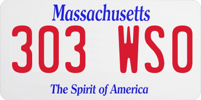 MA license plate 303WS0
