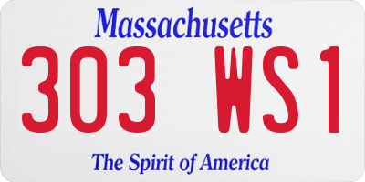 MA license plate 303WS1