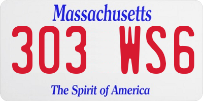 MA license plate 303WS6