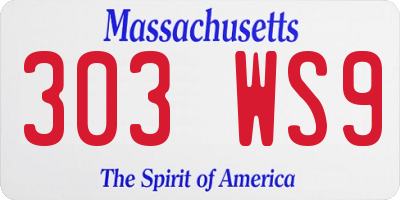 MA license plate 303WS9