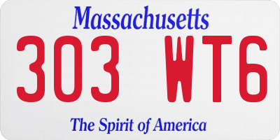 MA license plate 303WT6