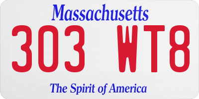 MA license plate 303WT8