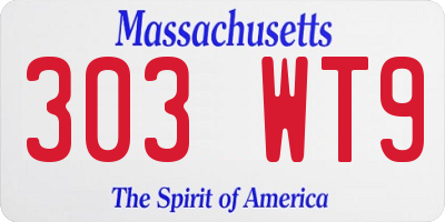 MA license plate 303WT9