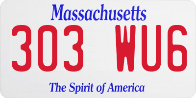 MA license plate 303WU6