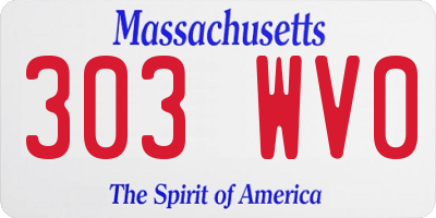 MA license plate 303WV0