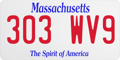 MA license plate 303WV9