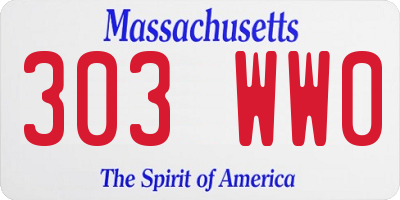 MA license plate 303WW0