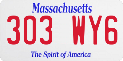 MA license plate 303WY6
