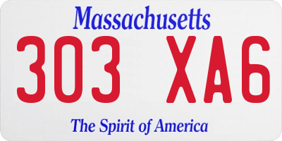 MA license plate 303XA6