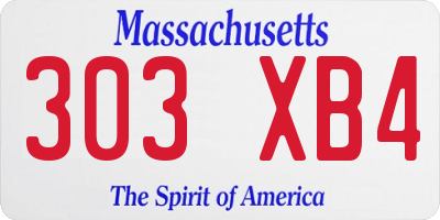 MA license plate 303XB4
