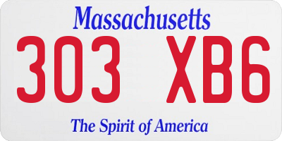 MA license plate 303XB6