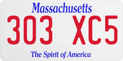 MA license plate 303XC5