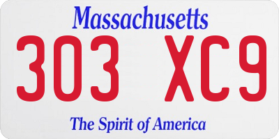 MA license plate 303XC9