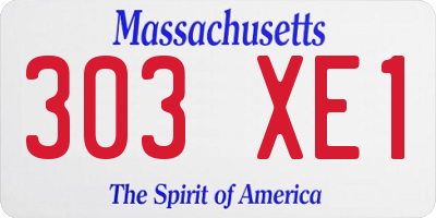 MA license plate 303XE1