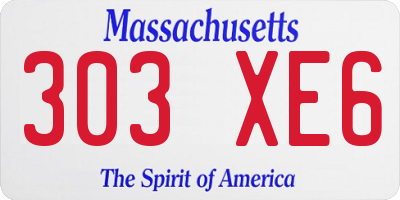MA license plate 303XE6