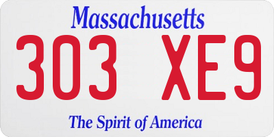 MA license plate 303XE9