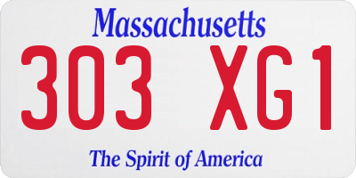 MA license plate 303XG1