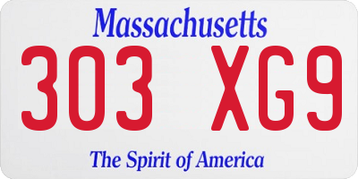 MA license plate 303XG9
