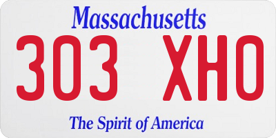 MA license plate 303XH0