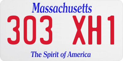MA license plate 303XH1