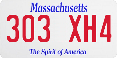MA license plate 303XH4