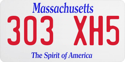 MA license plate 303XH5