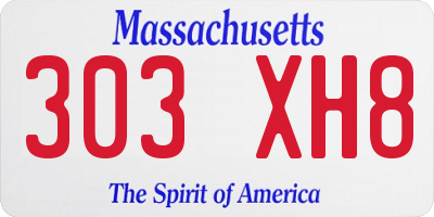 MA license plate 303XH8