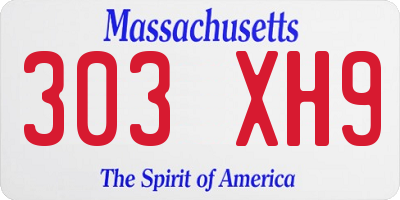 MA license plate 303XH9