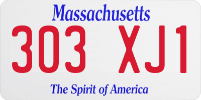 MA license plate 303XJ1