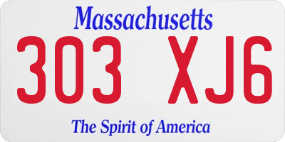 MA license plate 303XJ6