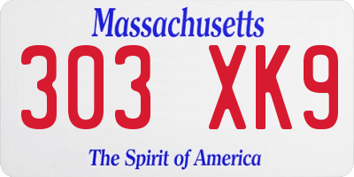 MA license plate 303XK9