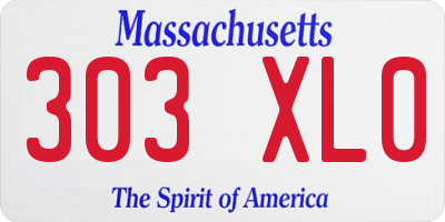 MA license plate 303XL0