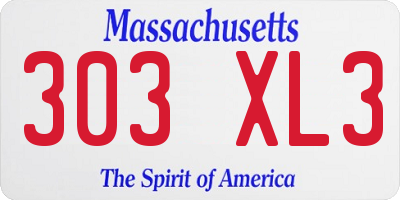 MA license plate 303XL3
