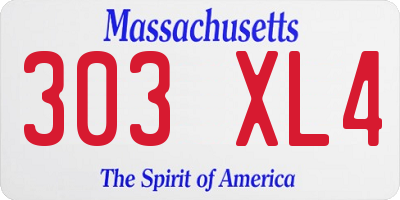 MA license plate 303XL4