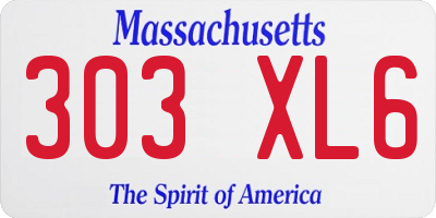 MA license plate 303XL6