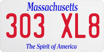 MA license plate 303XL8