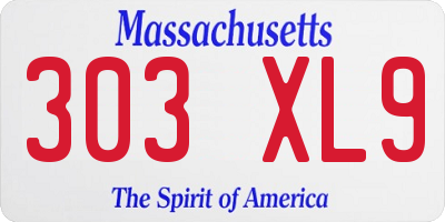 MA license plate 303XL9
