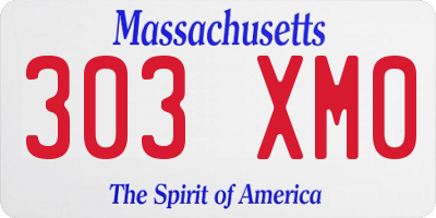 MA license plate 303XM0