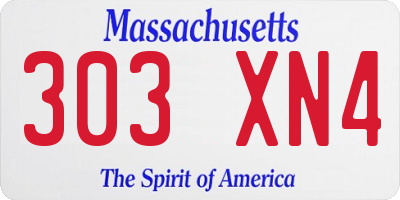 MA license plate 303XN4