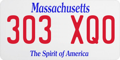 MA license plate 303XQ0