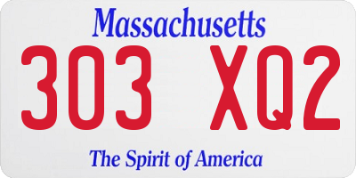 MA license plate 303XQ2