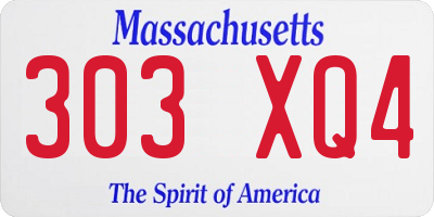 MA license plate 303XQ4