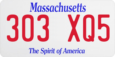 MA license plate 303XQ5