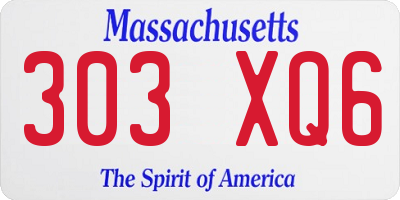 MA license plate 303XQ6