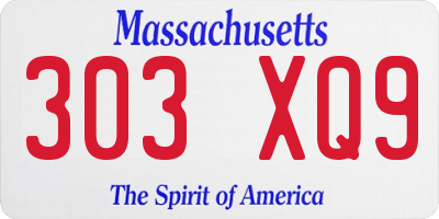 MA license plate 303XQ9