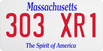 MA license plate 303XR1